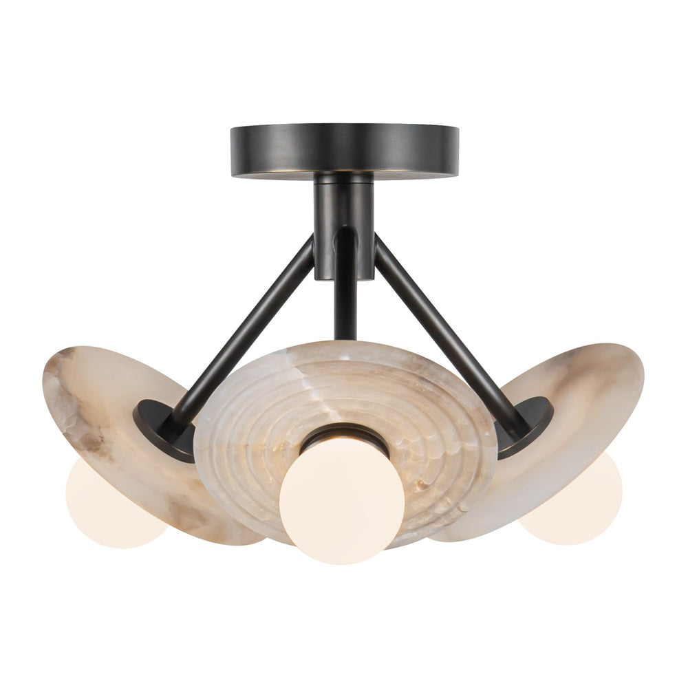 Alora Canada - LED Semi Flush Mount - Dahlia - Urban Bronze/Alabaster- Union Lighting Luminaires Decor