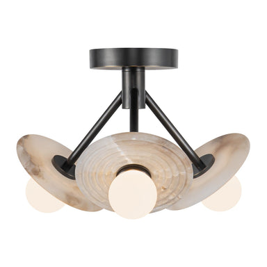 Alora Canada - LED Semi Flush Mount - Dahlia - Urban Bronze/Alabaster- Union Lighting Luminaires Decor