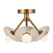 Alora Canada - LED Semi Flush Mount - Dahlia - Vintage Brass/Alabaster- Union Lighting Luminaires Decor