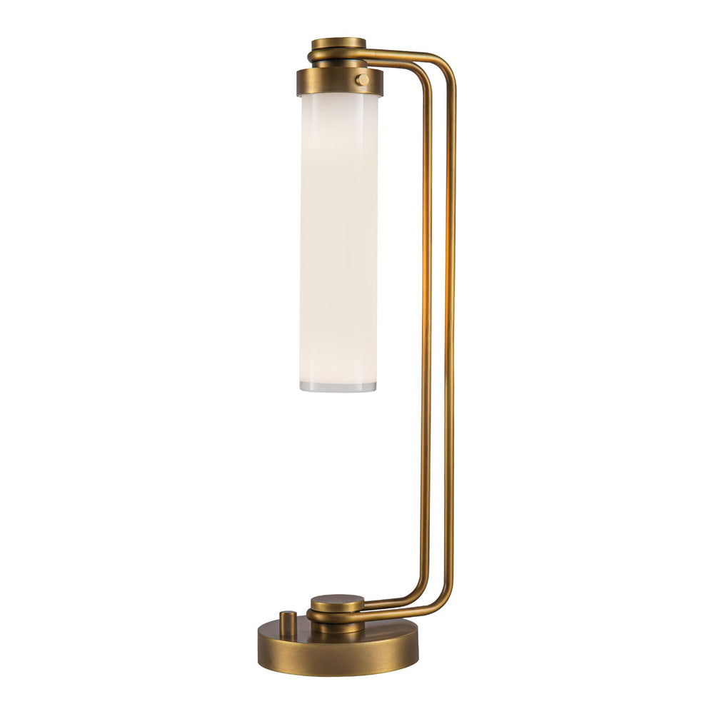 Alora Canada - One Light Table Lamp - Wynwood - Vintage Brass/Glossy Opal- Union Lighting Luminaires Decor