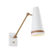 Alora Canada - One Light Wall Sconce - Brickell - Matte White/Hazelnut Leather- Union Lighting Luminaires Decor