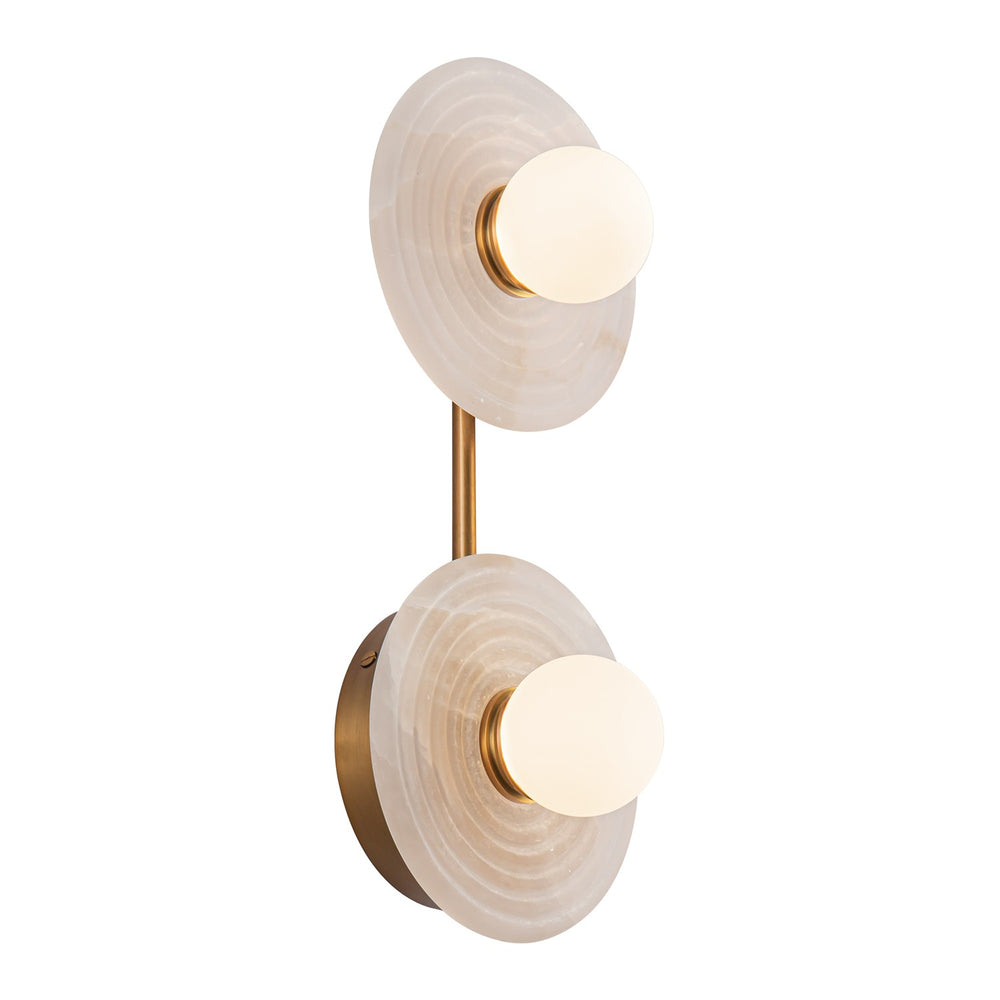Alora Canada - LED Vanity - Dahlia - Vintage Brass/Alabaster- Union Lighting Luminaires Decor