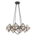 Alora Canada - Eight Light Chandelier - Cairo - Urban Bronze/Clear Ribbed Glass- Union Lighting Luminaires Decor