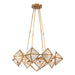 Alora Canada - Eight Light Chandelier - Cairo - Vintage Brass/Clear Ribbed Glass- Union Lighting Luminaires Decor
