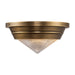 Alora Canada - One Light Flush Mount - Willard - Vintage Brass/Clear Prismatic Glass- Union Lighting Luminaires Decor