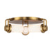 Alora Canada - Three Light Flush Mount - Wynwood - Vintage Brass/Glossy Opal Glass- Union Lighting Luminaires Decor