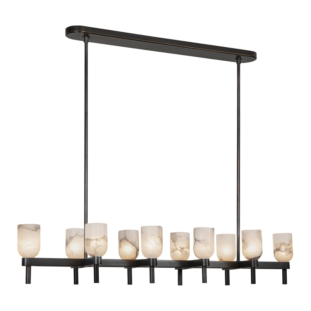 Alora Canada - Ten Light Linear Pendant - Lucian - Urban Bronze/Alabaster- Union Lighting Luminaires Decor