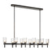 Alora Canada - Ten Light Linear Pendant - Lucian - Urban Bronze/Clear Crystal- Union Lighting Luminaires Decor