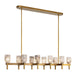 Alora Canada - Ten Light Linear Pendant - Lucian - Vintage Brass/Alabaster- Union Lighting Luminaires Decor