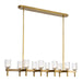 Alora Canada - Ten Light Linear Pendant - Lucian - Vintage Brass/Clear Crystal- Union Lighting Luminaires Decor