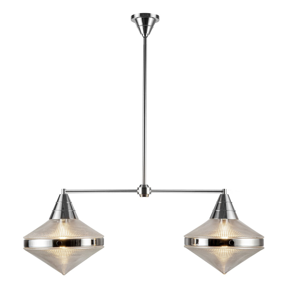 Alora Canada - Two Light Linear Pendant - Willard - Polished Nickel/Clear Prismatic Glass- Union Lighting Luminaires Decor