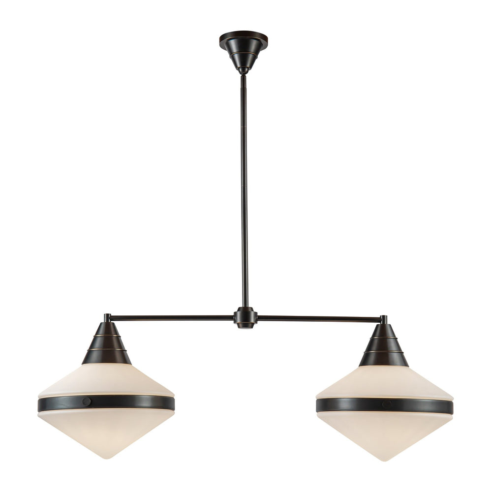 Alora Canada - Two Light Linear Pendant - Willard - Urban Bronze/Matte Opal Glass- Union Lighting Luminaires Decor