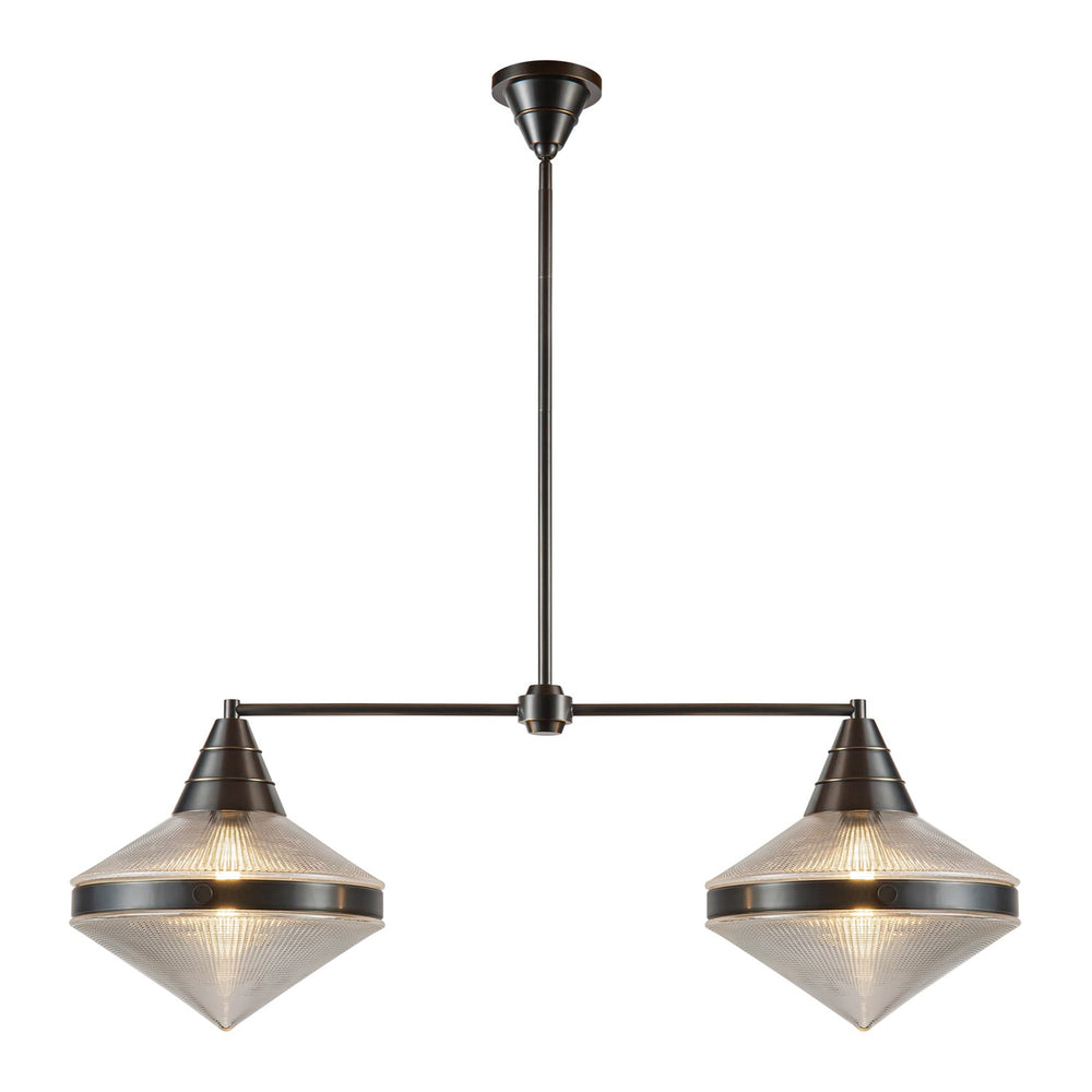 Alora Canada - Two Light Linear Pendant - Willard - Urban Bronze/Clear Prismatic Glass- Union Lighting Luminaires Decor