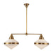 Alora Canada - Two Light Linear Pendant - Willard - Vintage Brass/Matte Opal Glass- Union Lighting Luminaires Decor