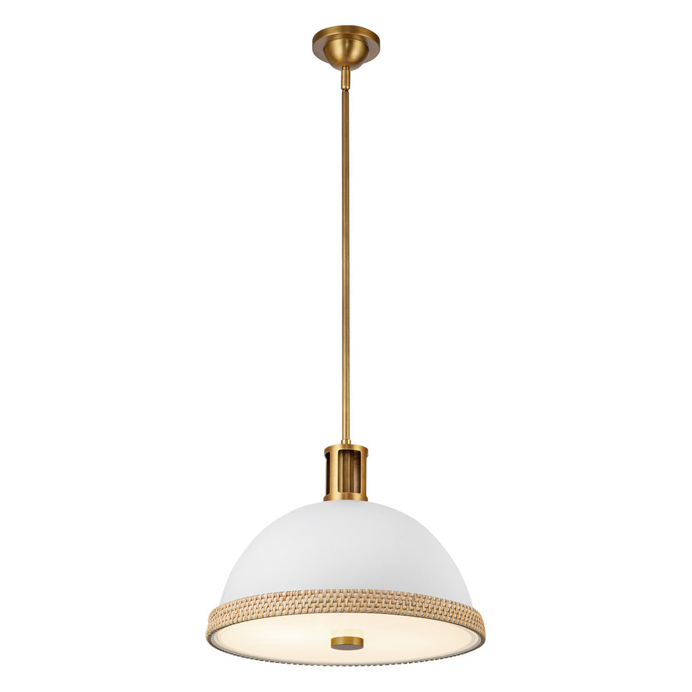 Alora Canada - Two Light Pendant - Doral - Matte White/Vintage Brass- Union Lighting Luminaires Decor