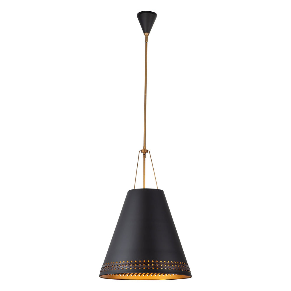 Alora Canada - Three Light Pendant - Brickell - Matte Black/Hazelnut Leather- Union Lighting Luminaires Decor