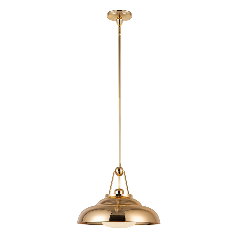 Alora Canada - One Light Pendant - Palmetto - Polished Brass/Glossy Opal Glass- Union Lighting Luminaires Decor