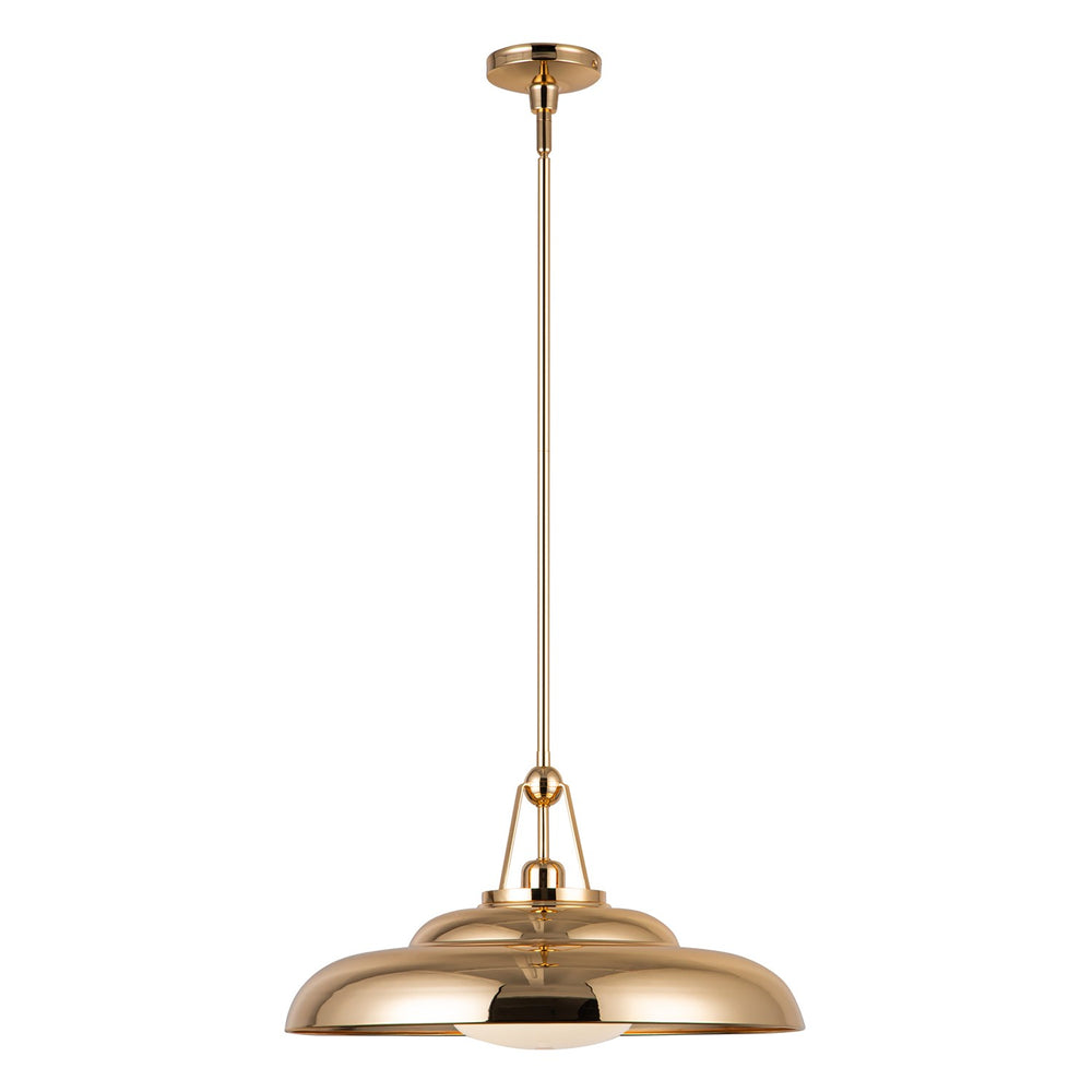 Alora Canada - One Light Pendant - Palmetto - Polished Brass/Glossy Opal Glass- Union Lighting Luminaires Decor