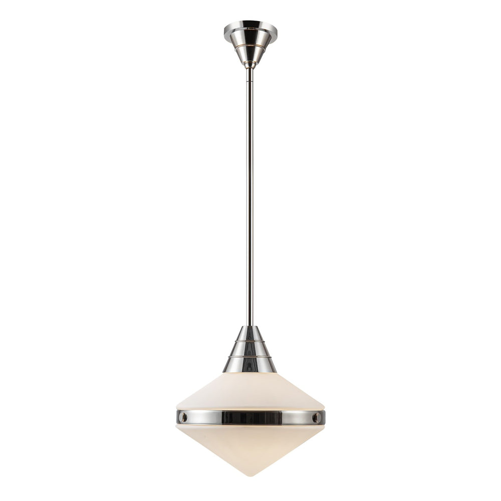 Alora Canada - One Light Pendant - Willard - Polished Nickel/Matte Opal Glass- Union Lighting Luminaires Decor