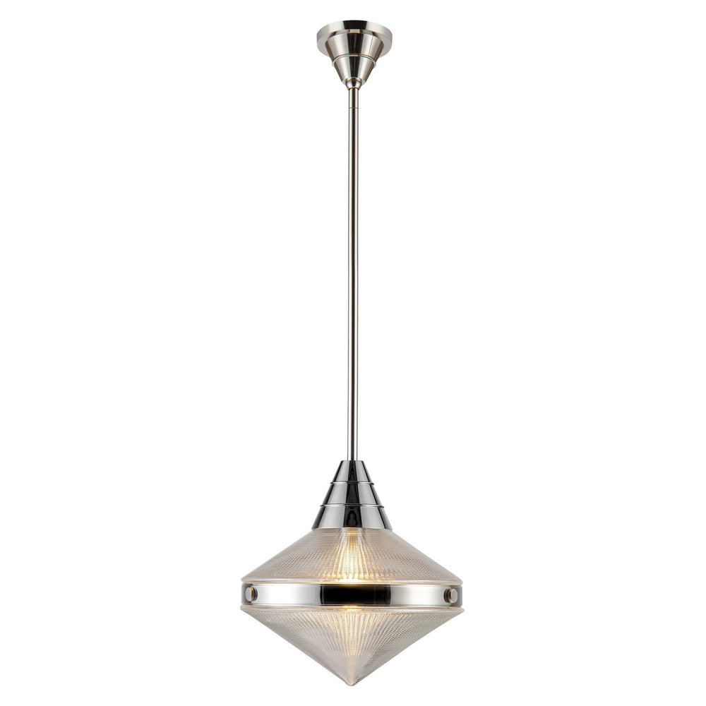 Alora Canada - One Light Pendant - Willard - Polished Nickel/Clear Prismatic Glass- Union Lighting Luminaires Decor