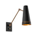 Alora Canada - One Light Wall Sconce - Brickell - Matte Black/Hazelnut Leather- Union Lighting Luminaires Decor
