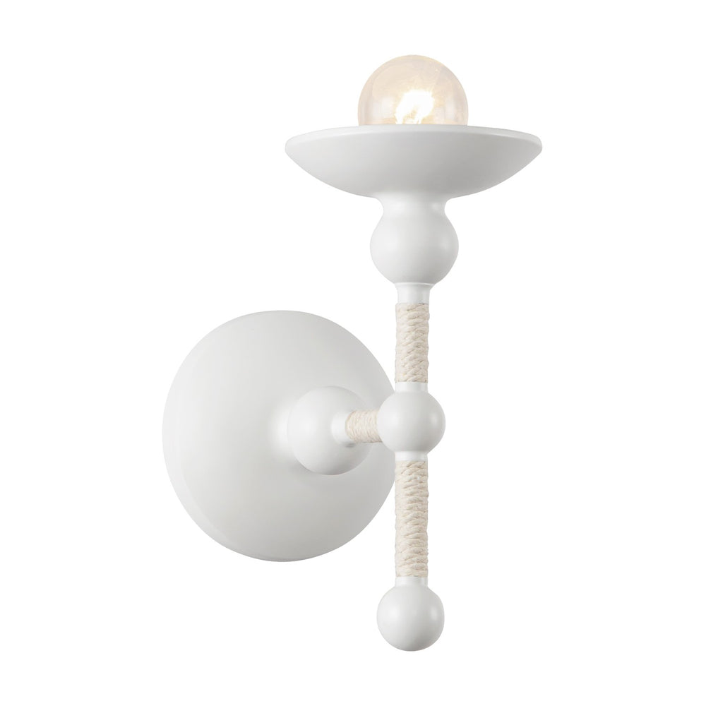 Alora Canada - One Light Wall Sconce - Nadine - Matte White/Natural Cotton- Union Lighting Luminaires Decor