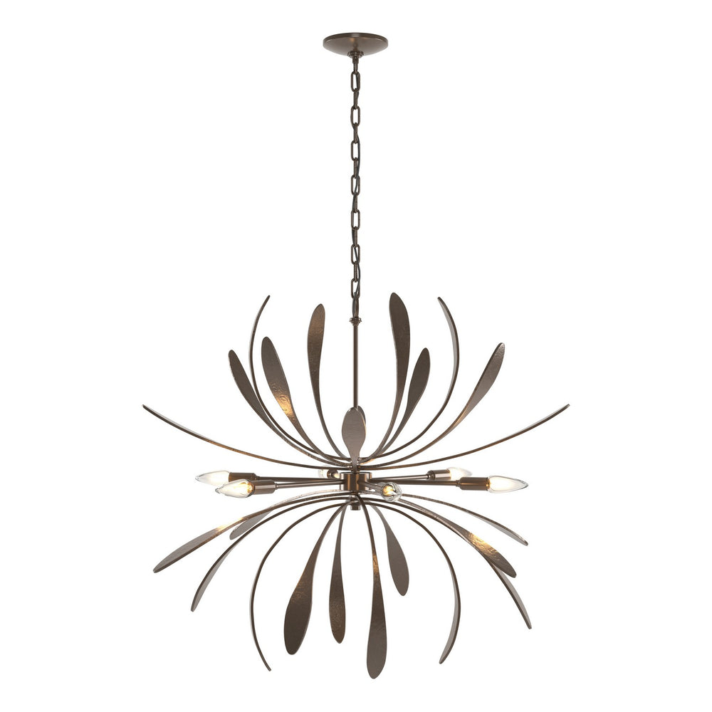 Hubbardton Forge - Six Light Chandelier - Dahlia - Bronze- Union Lighting Luminaires Decor