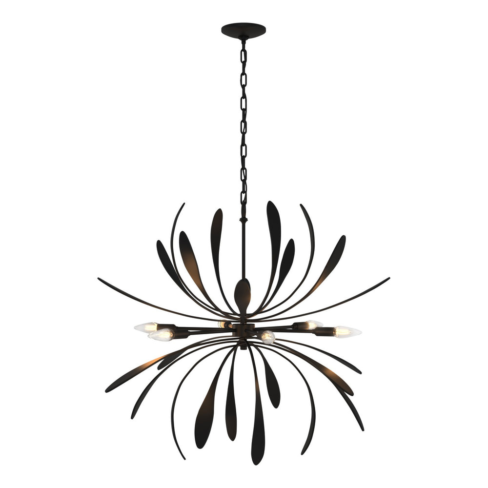 Hubbardton Forge - Six Light Chandelier - Dahlia - Black- Union Lighting Luminaires Decor