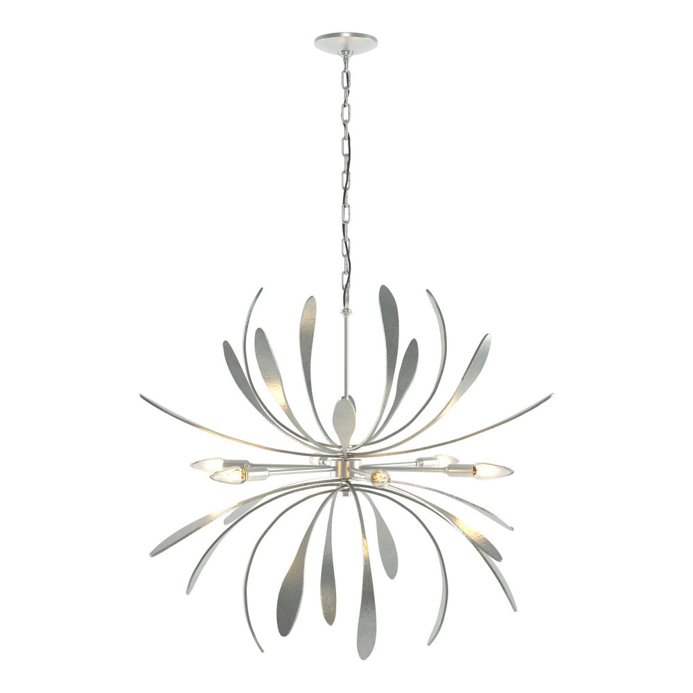 Hubbardton Forge - Six Light Chandelier - Dahlia - Vintage Platinum- Union Lighting Luminaires Decor