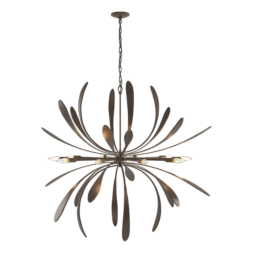 Hubbardton Forge - Ten Light Chandelier - Dahlia - Bronze- Union Lighting Luminaires Decor