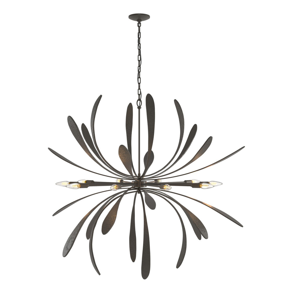 Hubbardton Forge - Ten Light Chandelier - Dahlia - Dark Smoke- Union Lighting Luminaires Decor