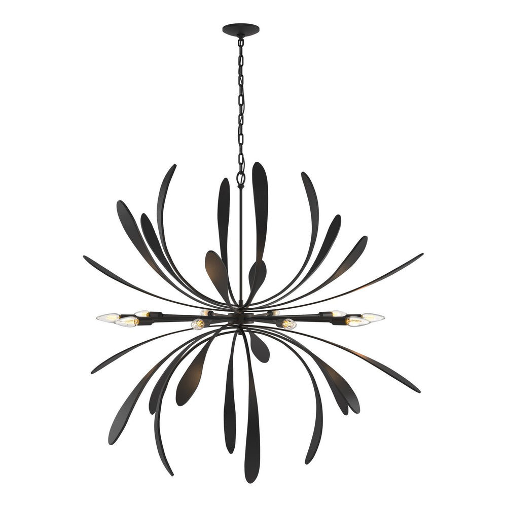 Hubbardton Forge - Ten Light Chandelier - Dahlia - Black- Union Lighting Luminaires Decor