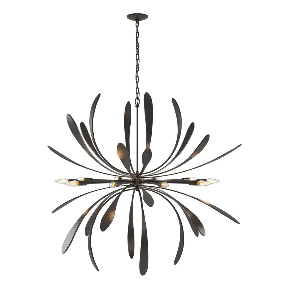 Hubbardton Forge - Ten Light Chandelier - Dahlia - Oil Rubbed Bronze- Union Lighting Luminaires Decor