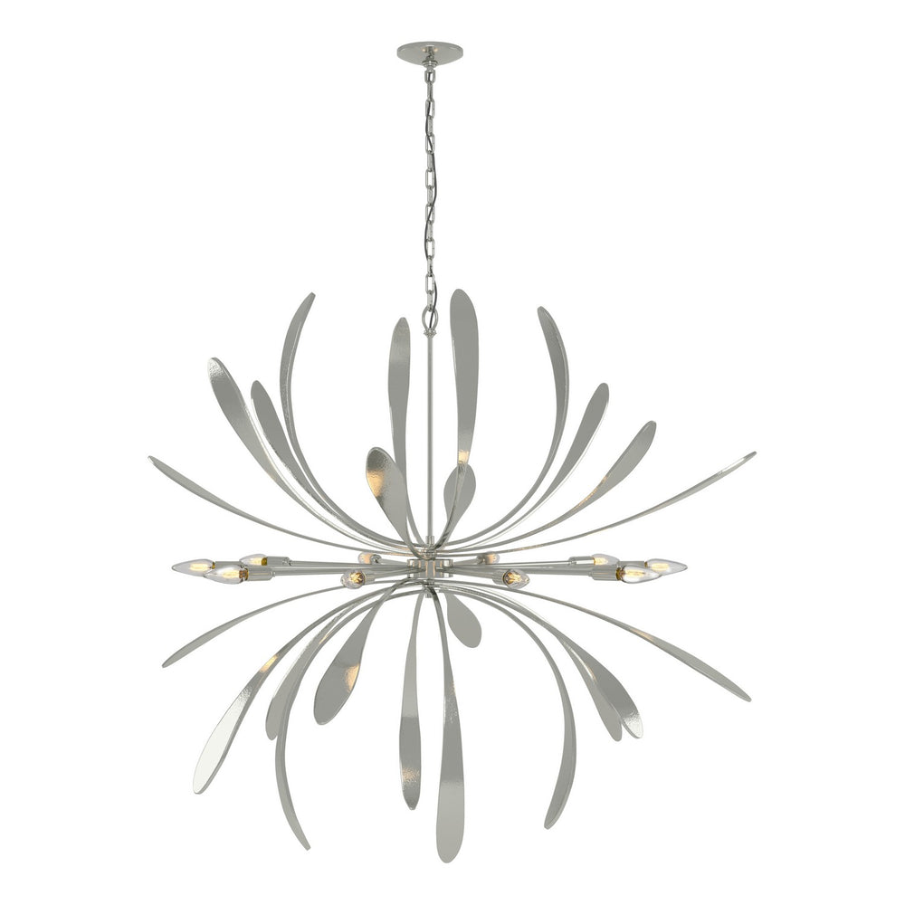 Hubbardton Forge - Ten Light Chandelier - Dahlia - Sterling- Union Lighting Luminaires Decor