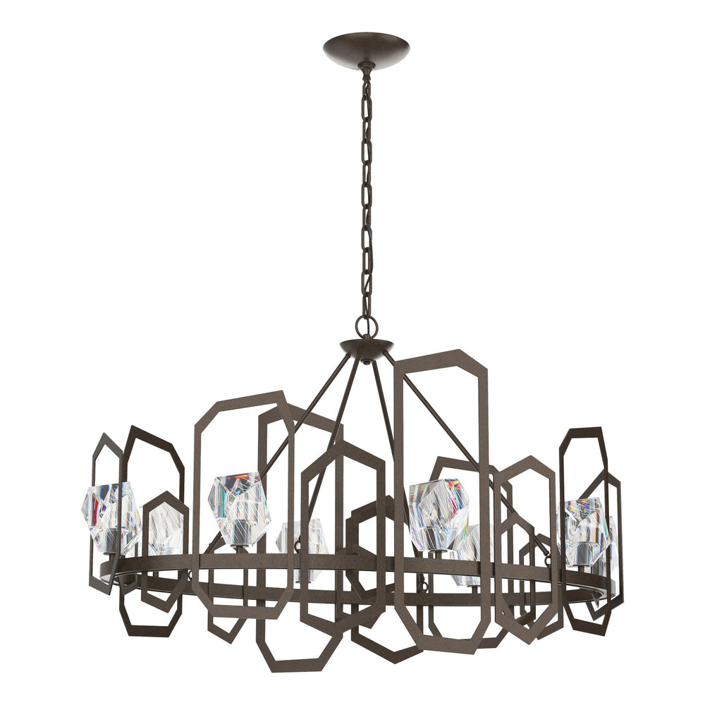 Hubbardton Forge - Eight Light Chandelier - Gatsby - Bronze- Union Lighting Luminaires Decor