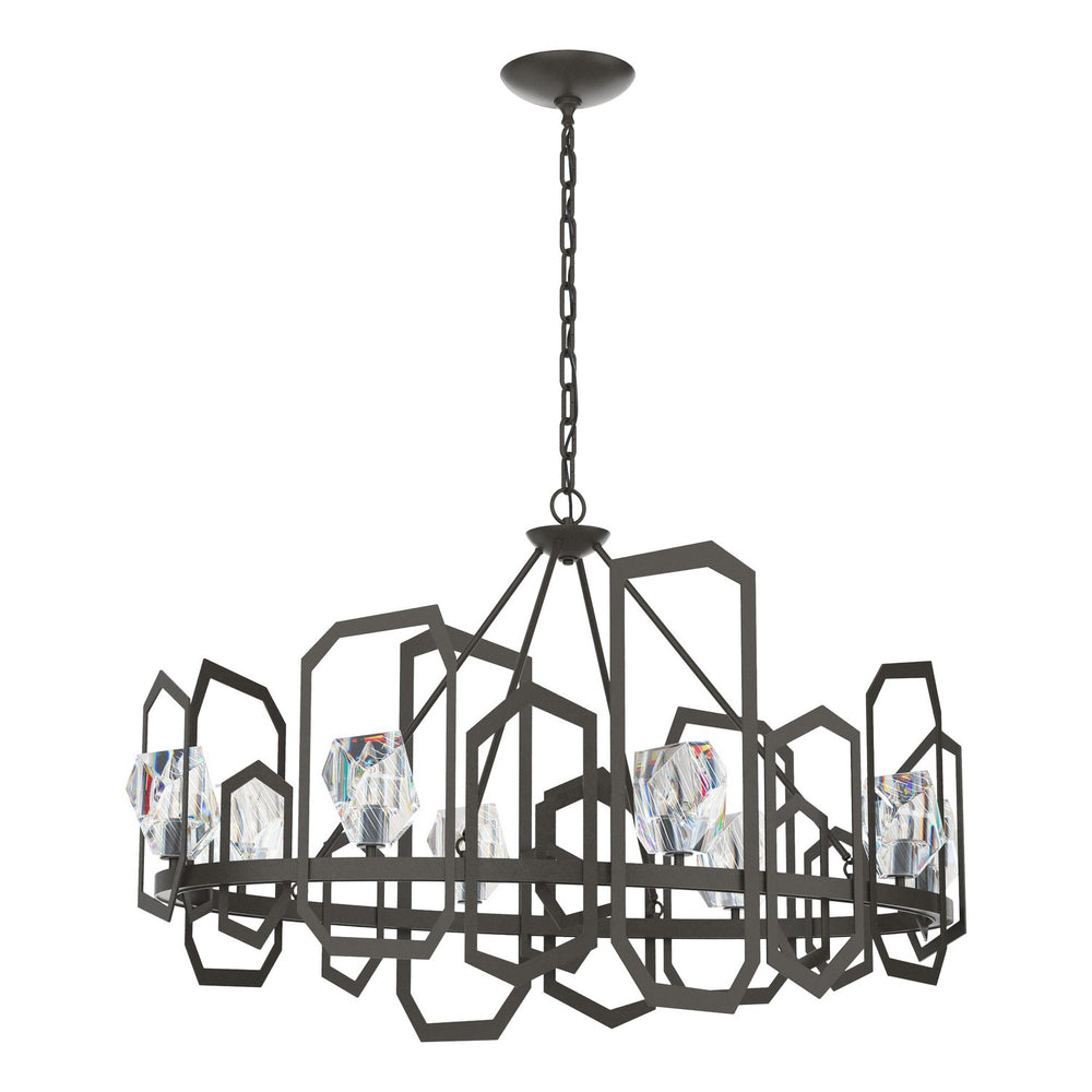 Hubbardton Forge - Eight Light Chandelier - Gatsby - Dark Smoke- Union Lighting Luminaires Decor