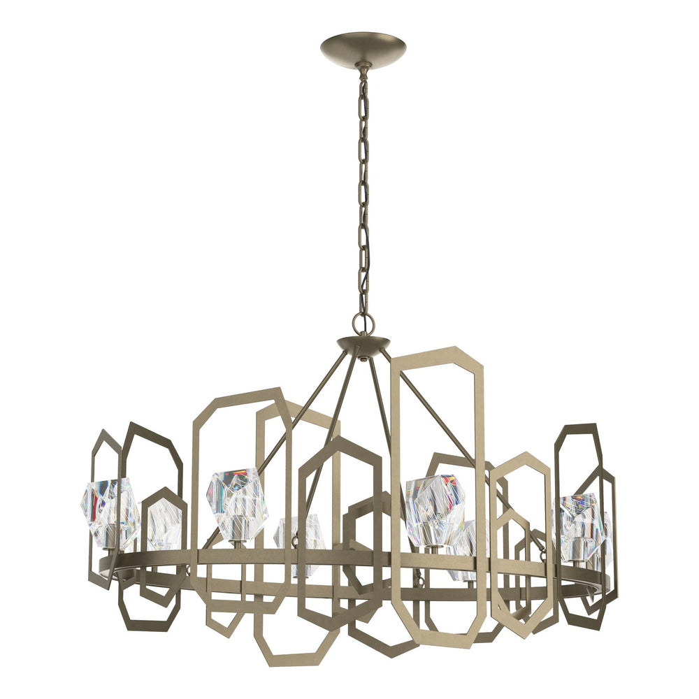 Hubbardton Forge - Eight Light Chandelier - Gatsby - Soft Gold- Union Lighting Luminaires Decor