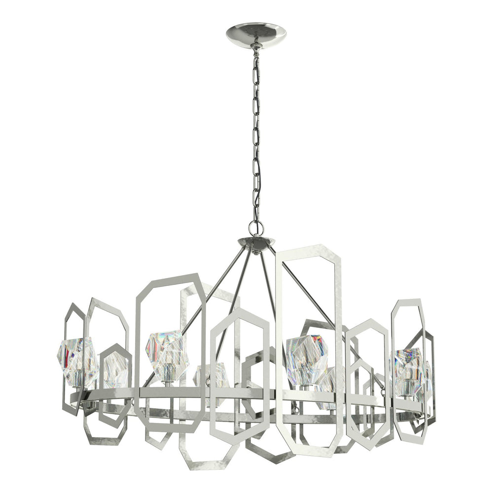 Hubbardton Forge - Eight Light Chandelier - Gatsby - Sterling- Union Lighting Luminaires Decor