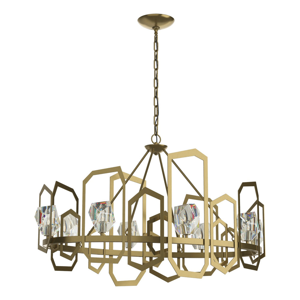 Hubbardton Forge - Eight Light Chandelier - Gatsby - Modern Brass- Union Lighting Luminaires Decor