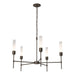 Hubbardton Forge - Five Light Chandelier - Vela - Bronze- Union Lighting Luminaires Decor