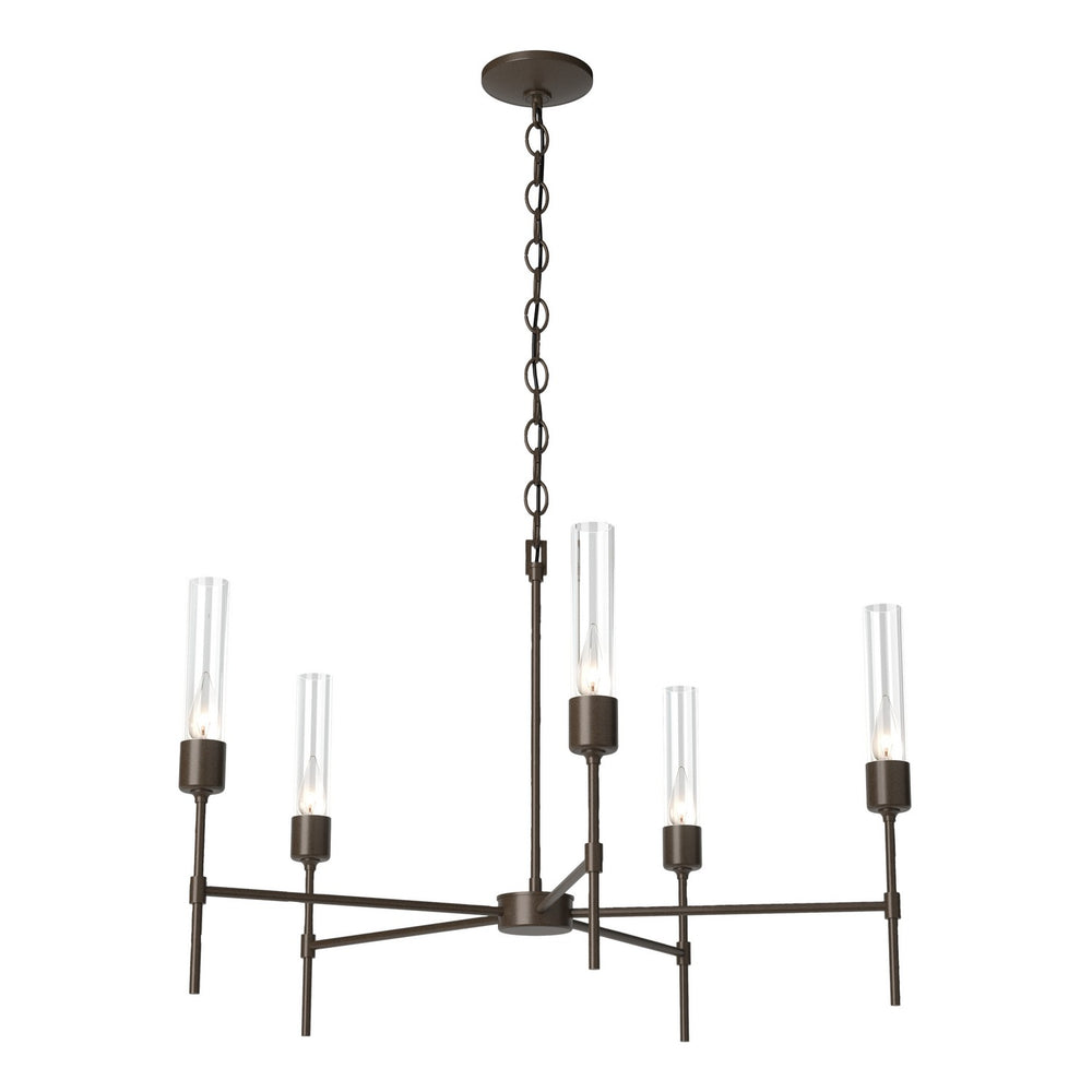 Hubbardton Forge - Five Light Chandelier - Vela - Bronze- Union Lighting Luminaires Decor