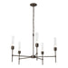 Hubbardton Forge - Five Light Chandelier - Vela - Bronze- Union Lighting Luminaires Decor