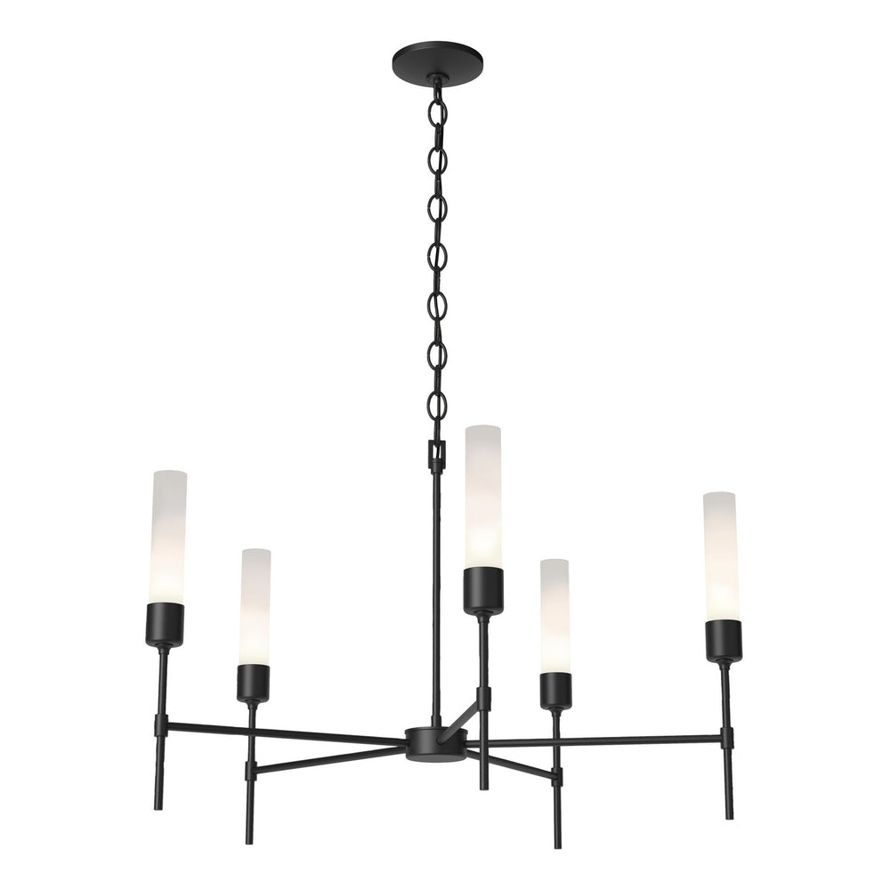 Hubbardton Forge - Five Light Chandelier - Vela - Black- Union Lighting Luminaires Decor
