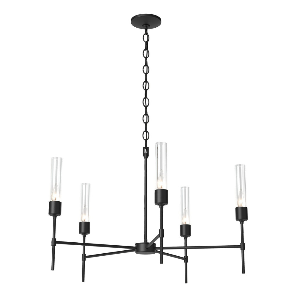 Hubbardton Forge - Five Light Chandelier - Vela - Black- Union Lighting Luminaires Decor