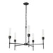 Hubbardton Forge - Five Light Chandelier - Vela - Black- Union Lighting Luminaires Decor