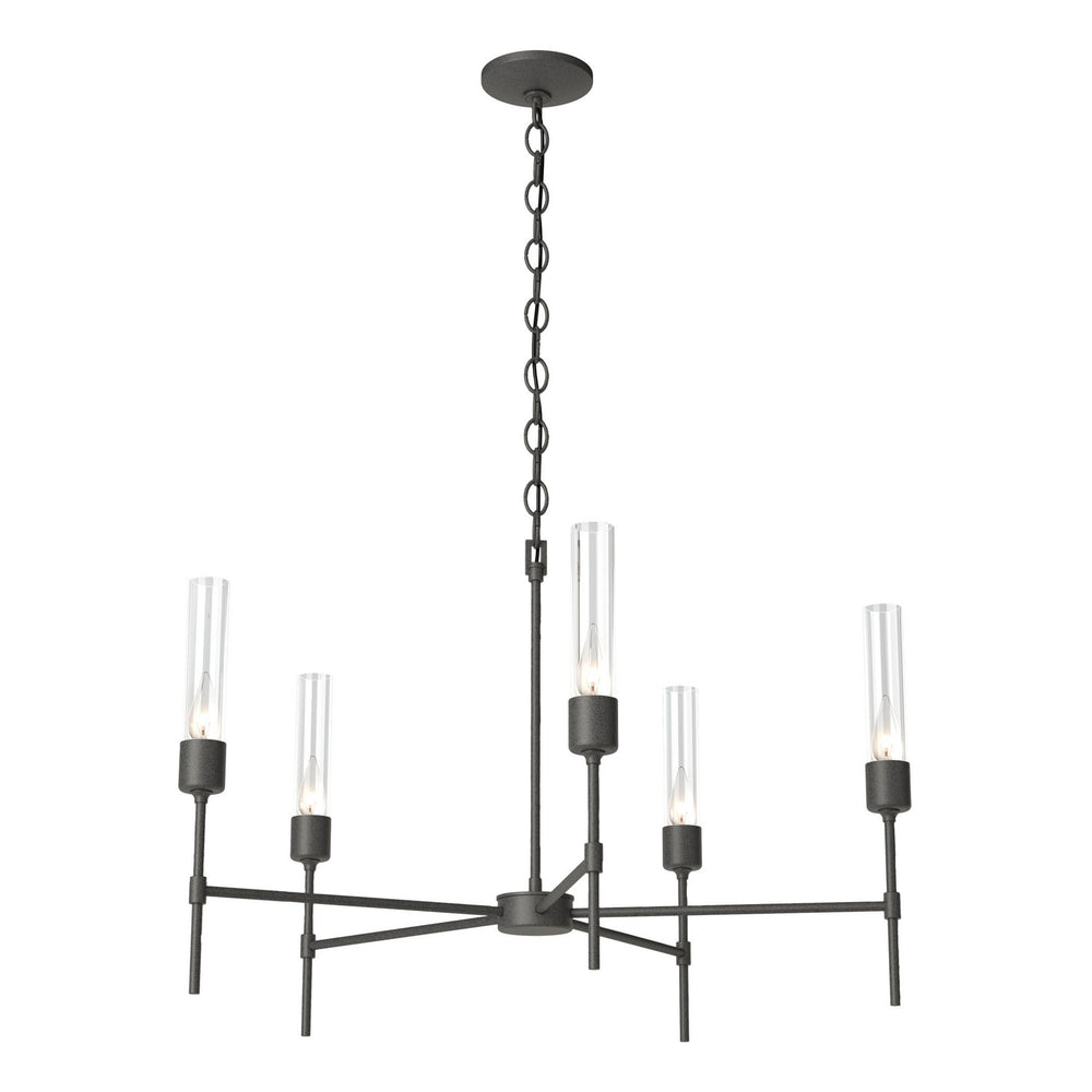 Hubbardton Forge - Five Light Chandelier - Vela - Natural Iron- Union Lighting Luminaires Decor