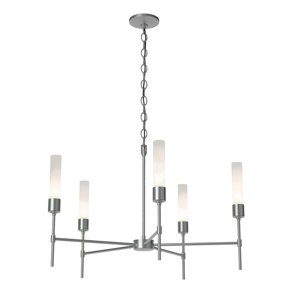 Hubbardton Forge - Five Light Chandelier - Vela - Vintage Platinum- Union Lighting Luminaires Decor