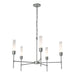 Hubbardton Forge - Five Light Chandelier - Vela - Vintage Platinum- Union Lighting Luminaires Decor