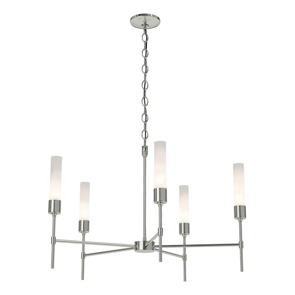 Hubbardton Forge - Five Light Chandelier - Vela - Sterling- Union Lighting Luminaires Decor