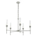 Hubbardton Forge - Five Light Chandelier - Vela - Sterling- Union Lighting Luminaires Decor